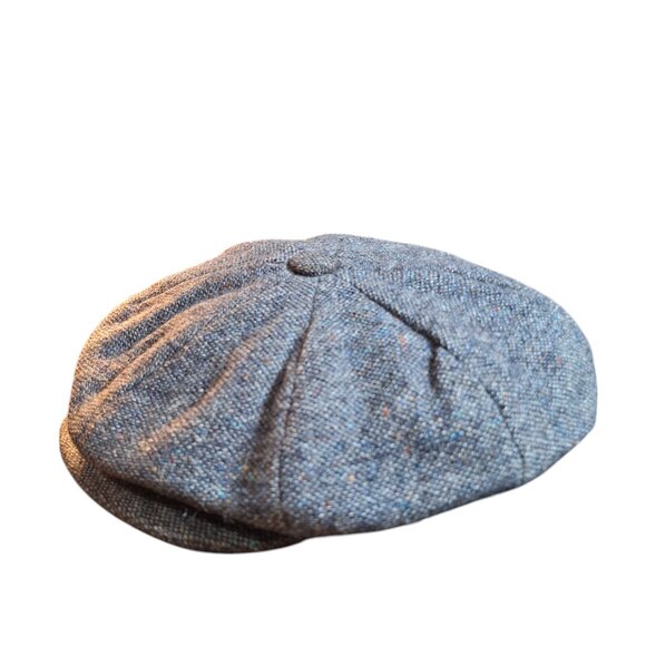 Quill's Woollen Market Donegal Tweed Homespun Handmade Newsboy Driving Cap 7 3/8 - Picture 1 of 9